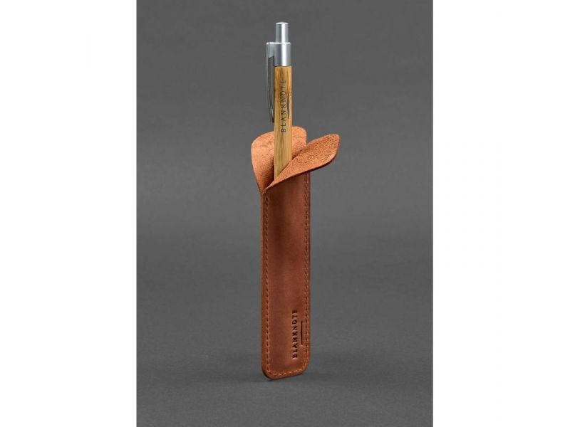 Кожаный чехол для ручек 2.0 светло-коричневый Crazy Horse, фото 3