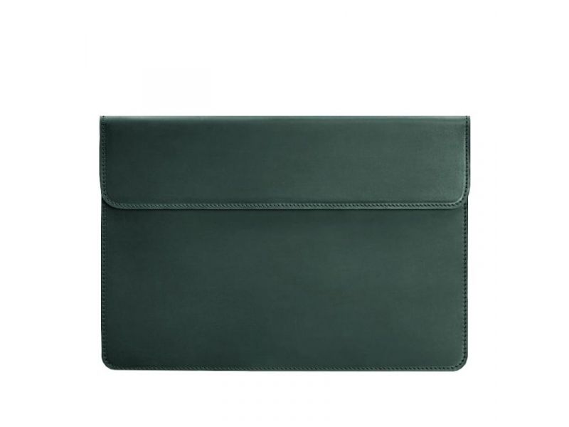 Кожаный чехол-конверт на магнитах для MacBook 13 Зеленый  Crazy Horse, фото 5