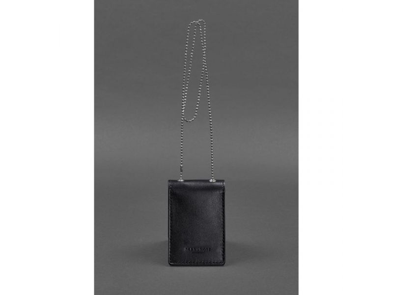 Кожаная обложка на цепочке для удостоверения и жетона, фото 5