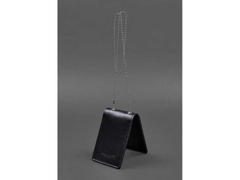 Кожаная обложка на цепочке для удостоверения и жетона, фото 3