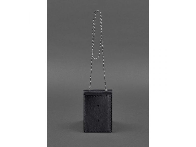 Кожаная обложка на цепочке для удостоверения и жетона, фото 4