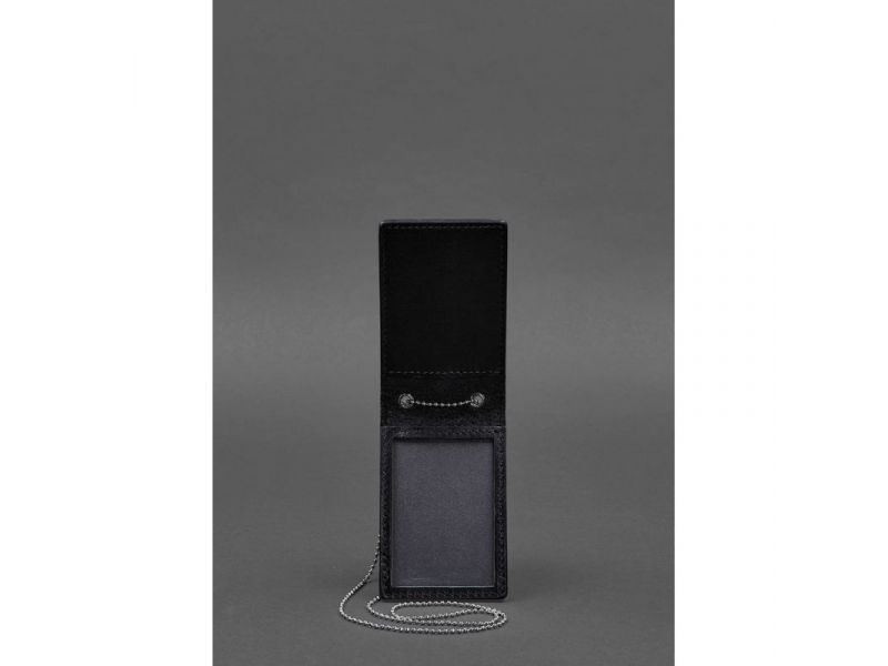 Кожаная обложка на цепочке для удостоверения и жетона, фото 2