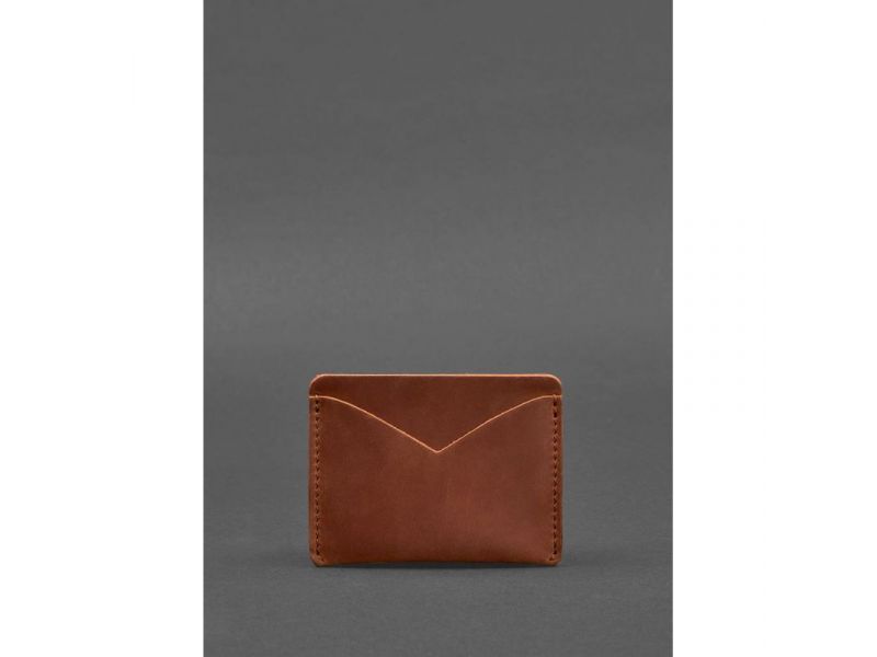 Кожаная визитница 5.0 светло-коричневая Crazy Horse, фото 3