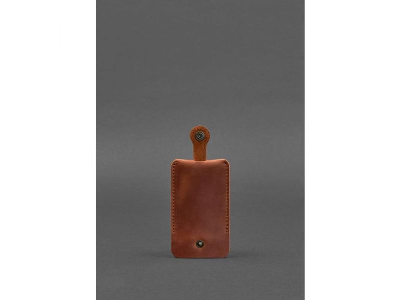 Кожаная ключница 1.0 светло-коричневая Crazy Horse, фото 4