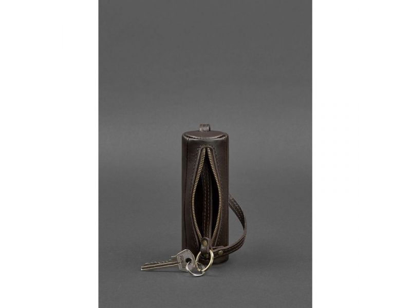 Кожаная ключница 3.0 Тубус темно-коричневая, фото 2