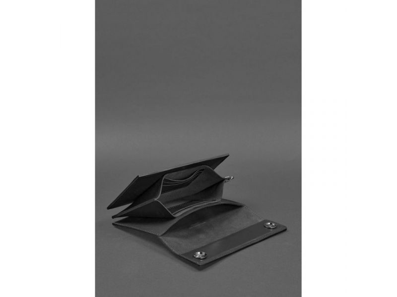 Кожаный мужской клатч-барсетка 3.0 черный краст, фото 8