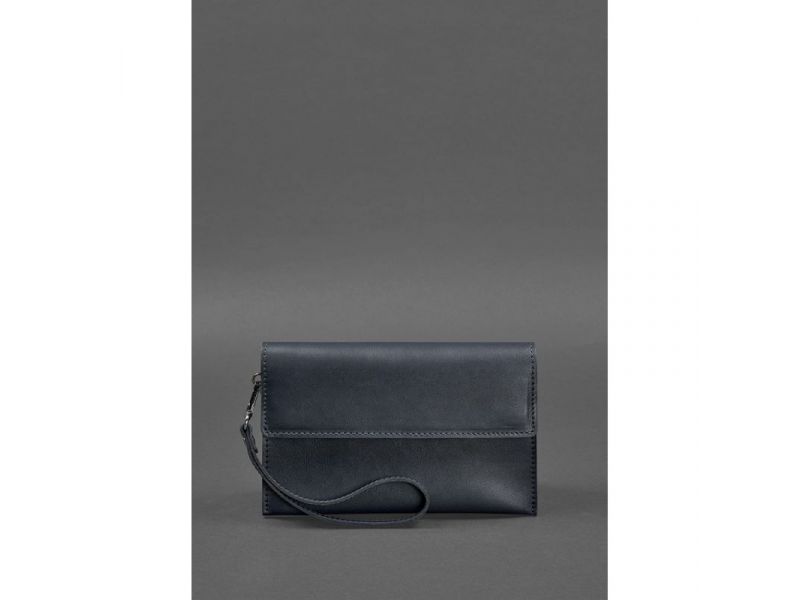 Кожаный мужской клатч-барсетка 3.0 синий краст, фото 2