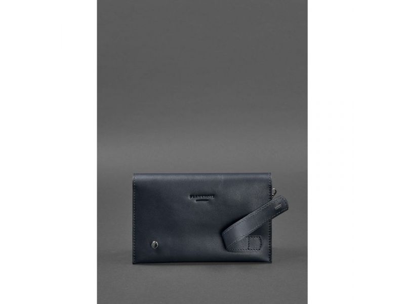 Кожаный мужской клатч-барсетка 3.0 синий краст, фото 6