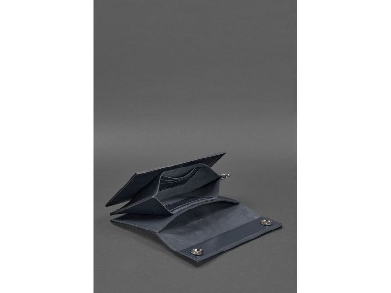 Кожаный мужской клатч-барсетка 3.0 синий краст, фото 7