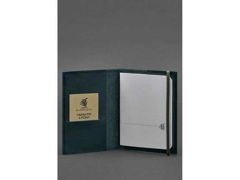 Кожаная обложка для паспорта 1.0 зеленая, фото 2