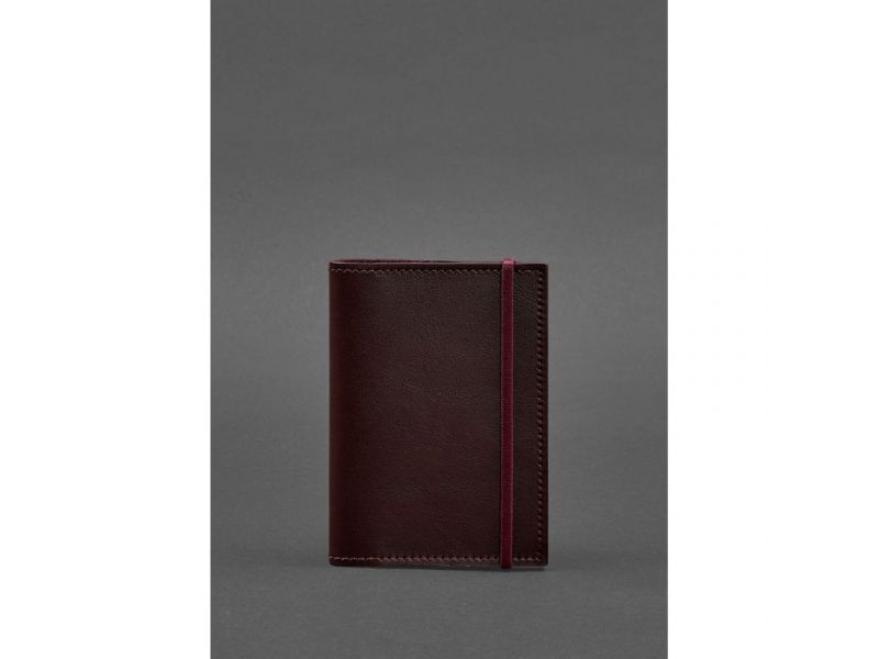 Кожаная обложка для паспорта 1.0 бордовая, фото 1