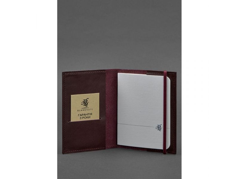 Кожаная обложка для паспорта 1.0 бордовая, фото 2