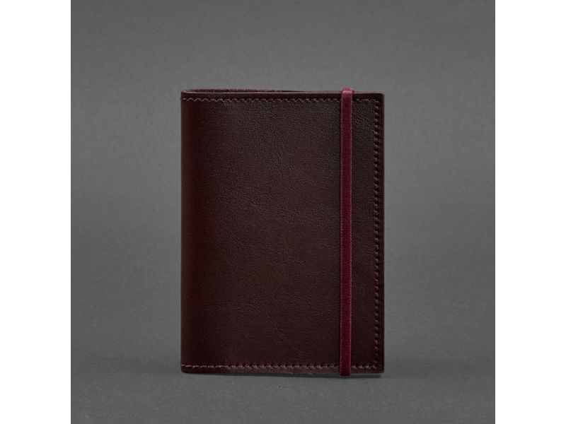 Кожаная обложка для паспорта 1.0 бордовая, фото 4