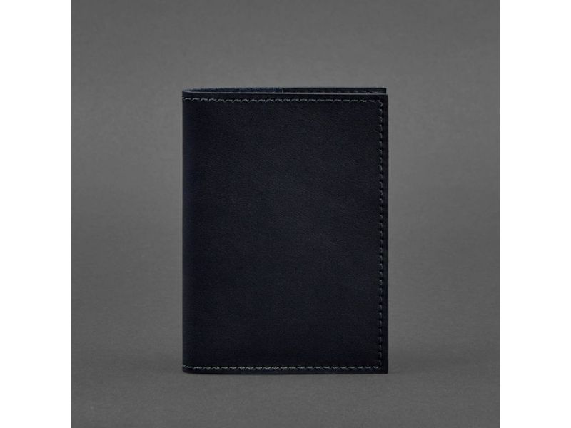 Кожаная обложка для паспорта и военного билета 1.2 синяя Краст, фото 5