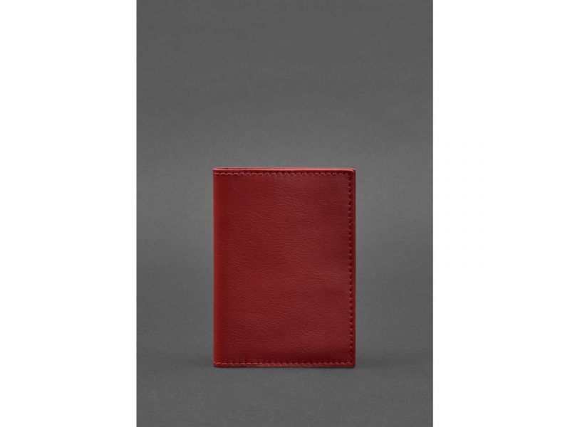 Кожаная обложка для паспорта и военного билета 1.2 красная, фото 1