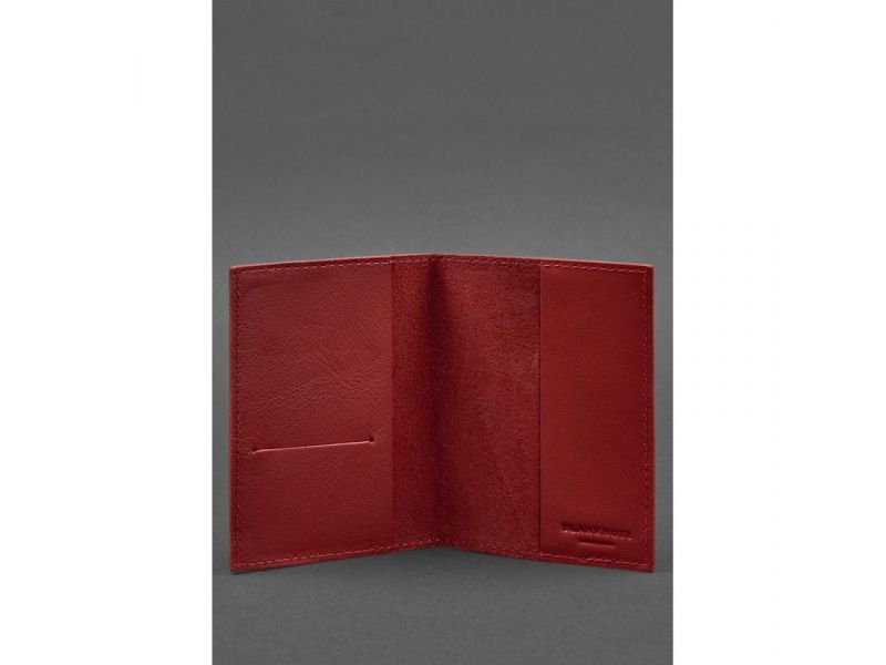 Кожаная обложка для паспорта и военного билета 1.2 красная, фото 3