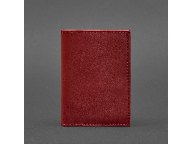 Кожаная обложка для паспорта и военного билета 1.2 красная, фото 5