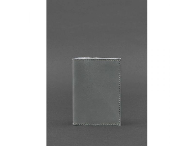 Кожаная обложка для паспорта и военного билета 1.2 серая, фото 1