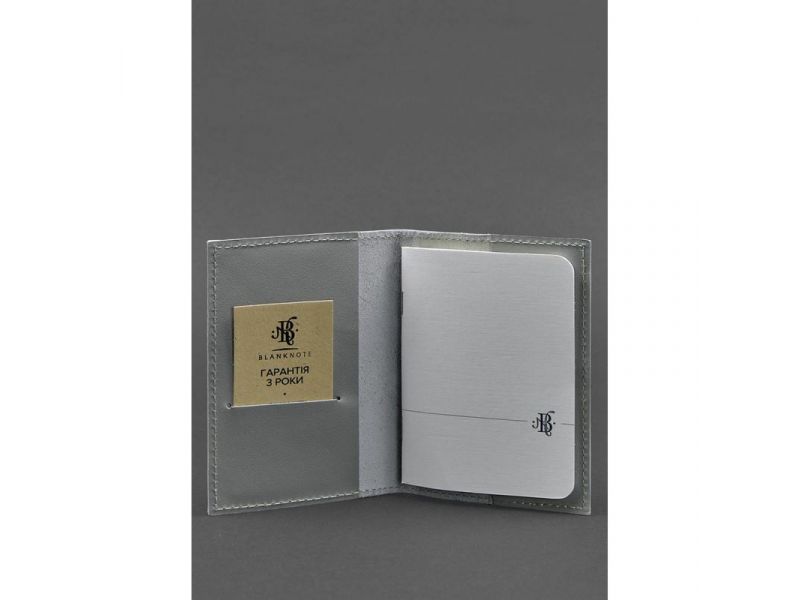 Кожаная обложка для паспорта и военного билета 1.2 серая, фото 2