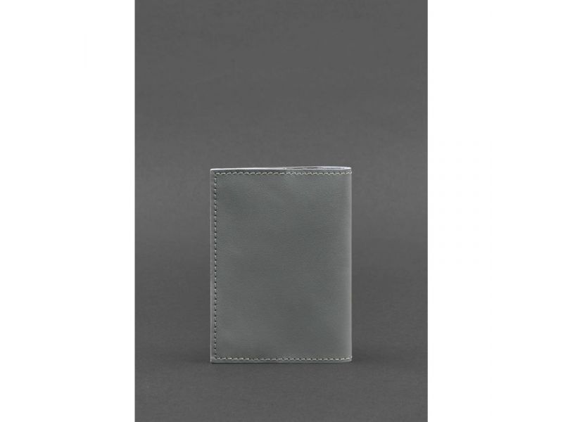 Кожаная обложка для паспорта и военного билета 1.2 серая, фото 4