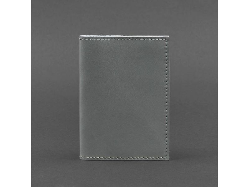 Кожаная обложка для паспорта и военного билета 1.2 серая, фото 5