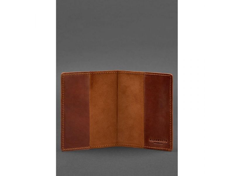 Кожаная обложка для паспорта и военного билета 1.3 светло-коричневая Crazy Horse, фото 3