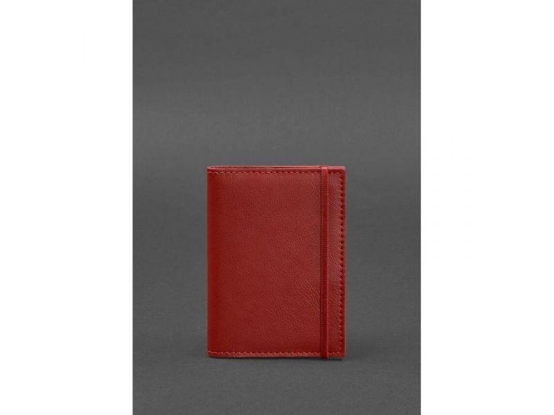 Кожаная обложка для паспорта 1.0 красная краст, фото 1