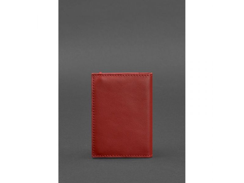 Кожаная обложка для паспорта 1.0 красная краст, фото 4