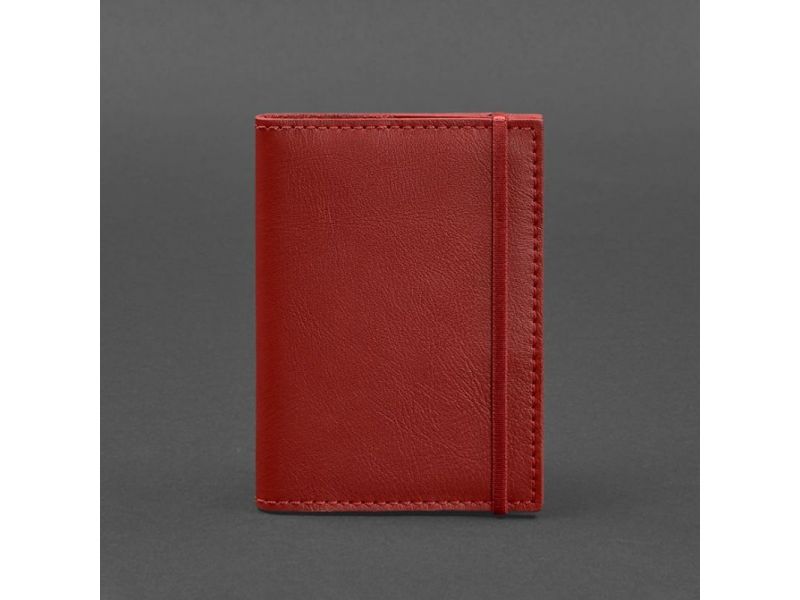Кожаная обложка для паспорта 1.0 красная краст, фото 5
