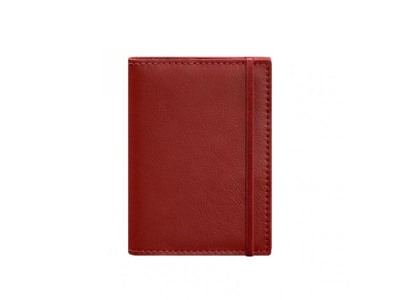 Кожаная обложка для паспорта 1.0 красная краст, фото 6