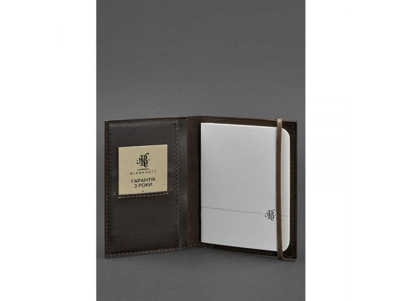 Кожаная обложка для паспорта 2.0 темно-коричневая, фото 3
