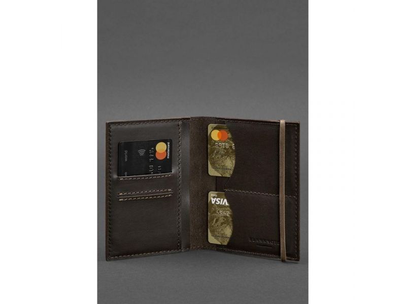 Кожаная обложка для паспорта 2.0 темно-коричневая, фото 4