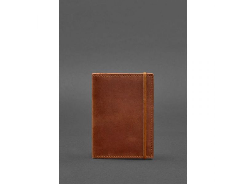 Кожаная обложка для паспорта 2.0 светло-коричневая Crazy Horse, фото 1