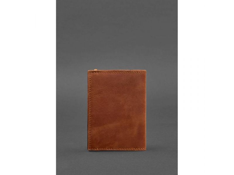 Кожаная обложка для паспорта 2.0 светло-коричневая Crazy Horse, фото 4