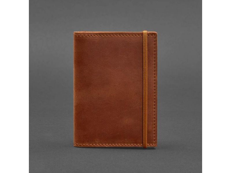 Кожаная обложка для паспорта 2.0 светло-коричневая Crazy Horse, фото 5