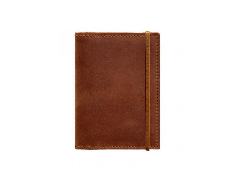 Кожаная обложка для паспорта 2.0 светло-коричневая Crazy Horse, фото 6