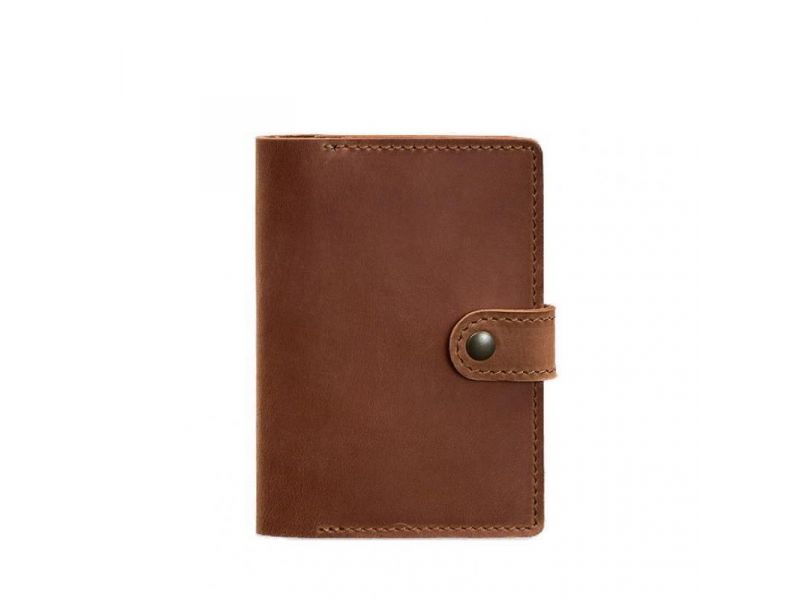 Кожаная обложка для паспорта 3.0 светло-коричневая Crazy Horse, фото 6