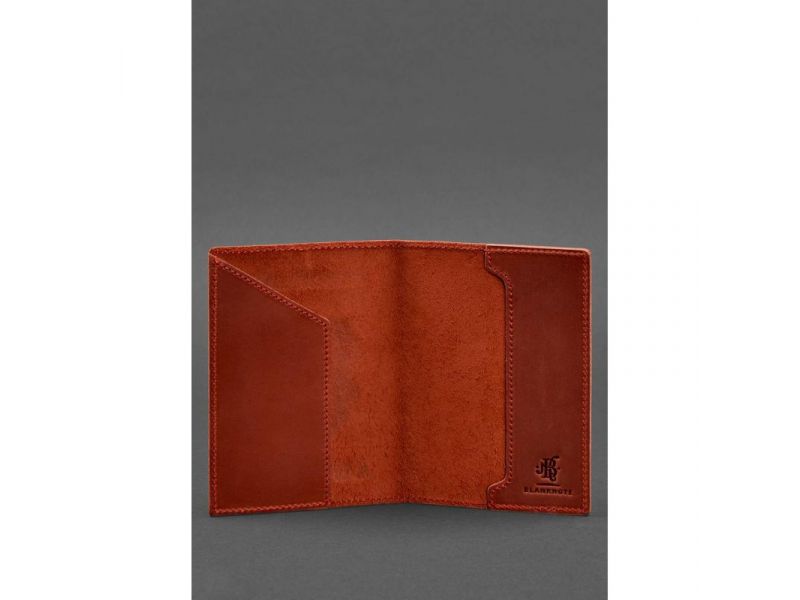 Кожаная обложка для паспорта с австрийским гербом коралл, фото 3