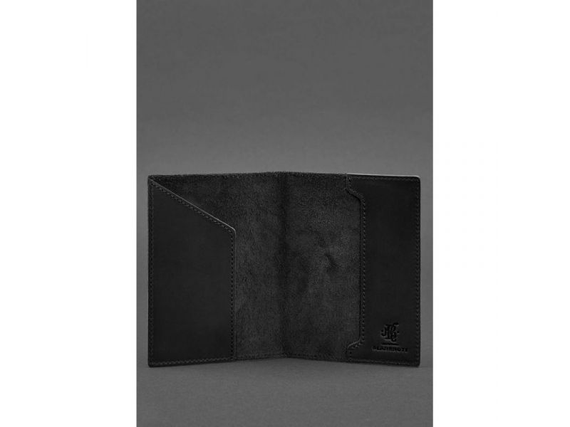 Кожаная обложка для паспорта с австрийским гербом черная Crazy Horse, фото 3