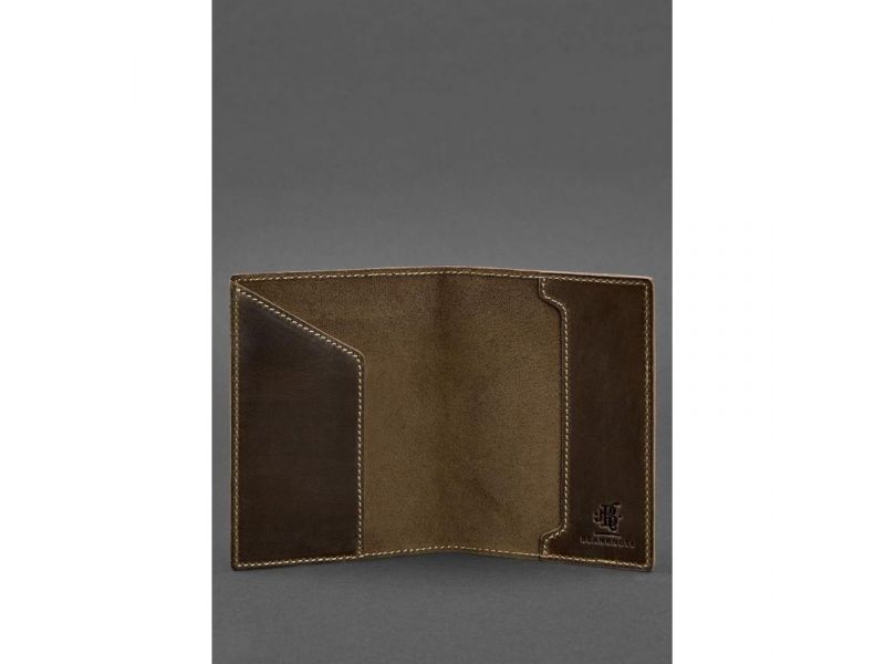 Кожаная обложка для паспорта с австрийским гербом темно-коричневая Crazy Horse, фото 3