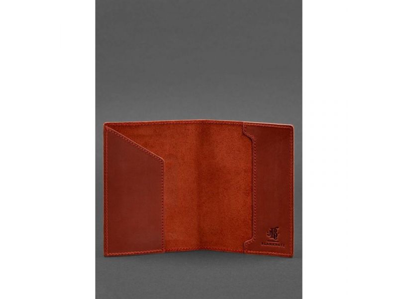 Кожаная обложка для паспорта с гербом Германии коралл Crazy Horse, фото 3