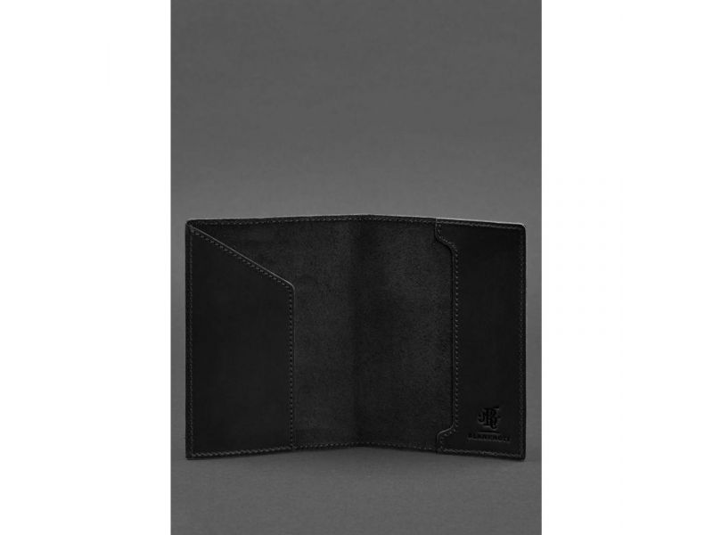 Кожаная обложка для паспорта с гербом Германии черная Crazy Horse, фото 3