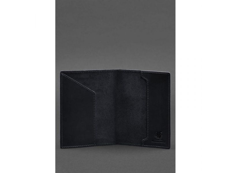 Кожаная обложка для паспорта с гербом Германии темно-синяя Crazy Horse, фото 3