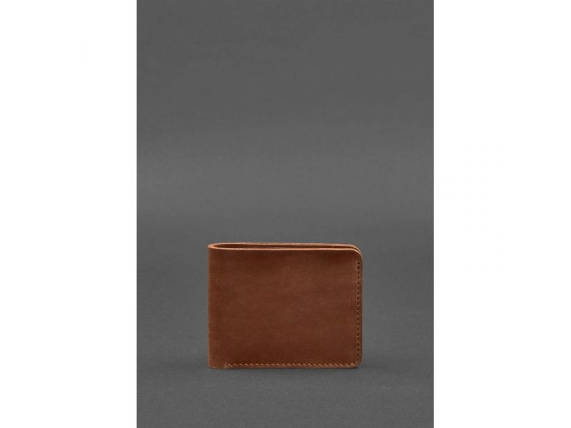 Мужское кожаное портмоне 4.1 (4 кармана) светло-коричневое Crazy Horse, фото 1