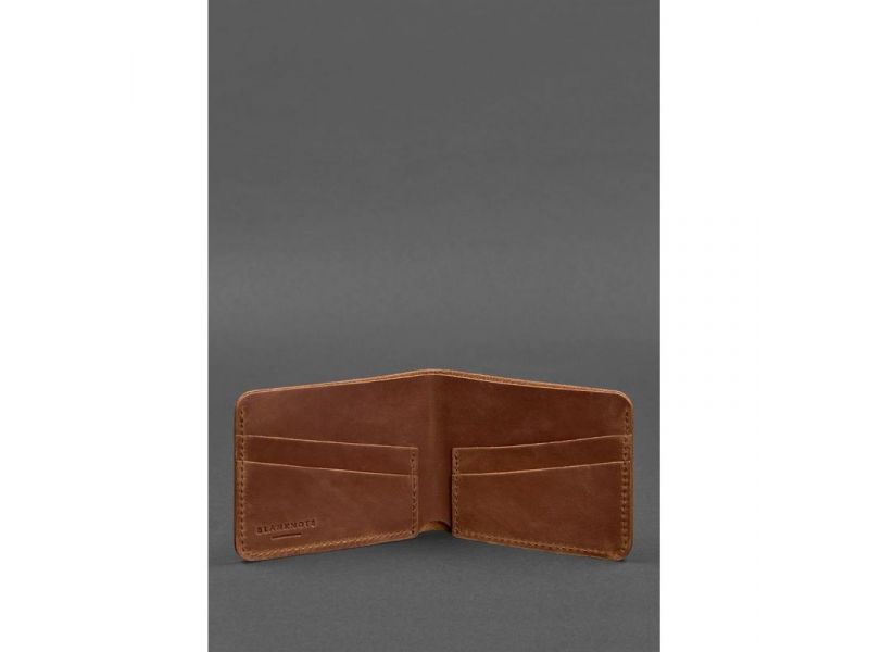 Мужское кожаное портмоне 4.1 (4 кармана) светло-коричневое Crazy Horse, фото 3