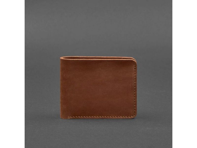 Мужское кожаное портмоне 4.1 (4 кармана) светло-коричневое Crazy Horse, фото 5