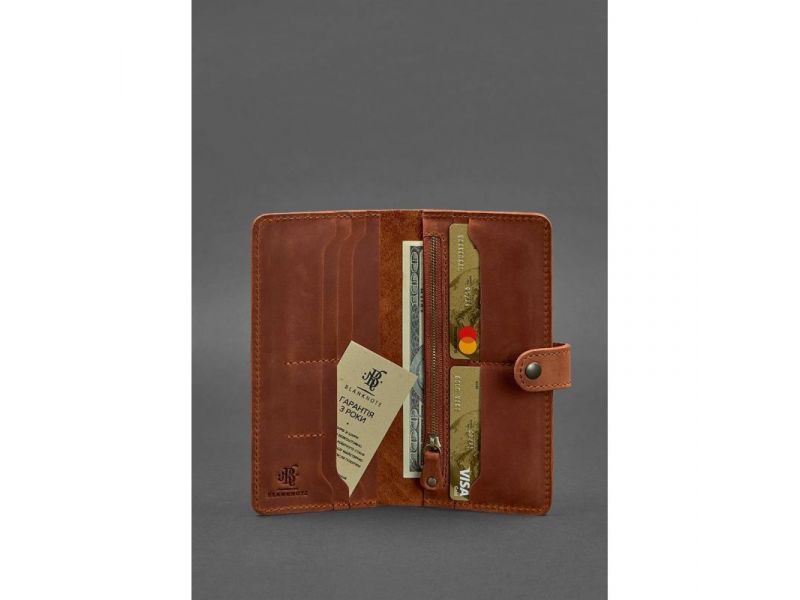 Кожаное женское портмоне 7.0 Инди светло-коричневое, фото 2