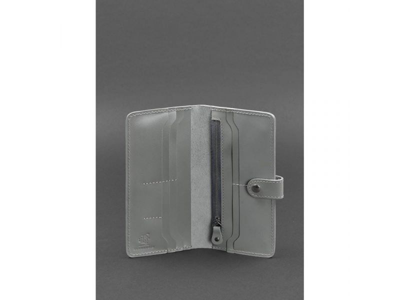 Кожаное портмоне 7.0 серое, фото 3