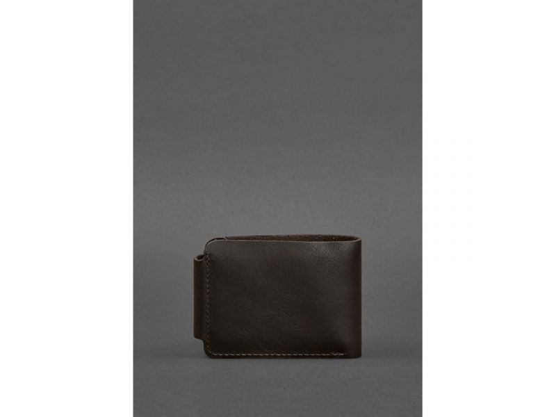 Мужское кожаное портмоне Zeus 9.0 темно-коричневое краст, фото 4