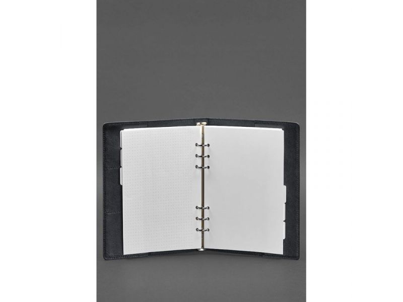 Кожаный блокнот на сегрегаторе (мягкая обложка на кольцах) 13.0 темно-синий, фото 2